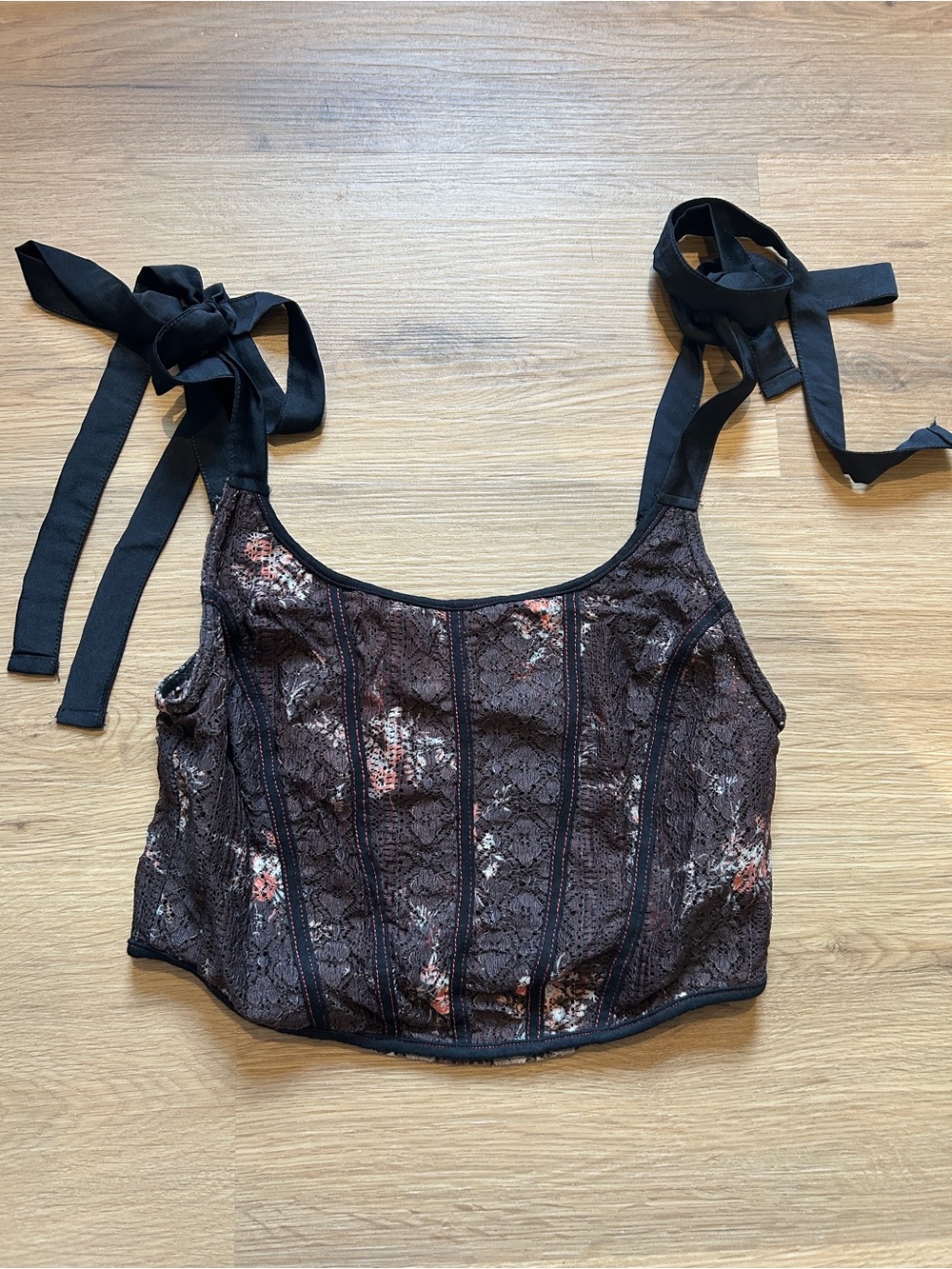 free people lace corset crop top